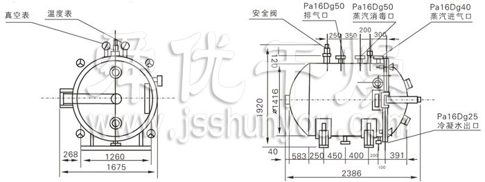 圓形靜態真空干燥機結構示意圖